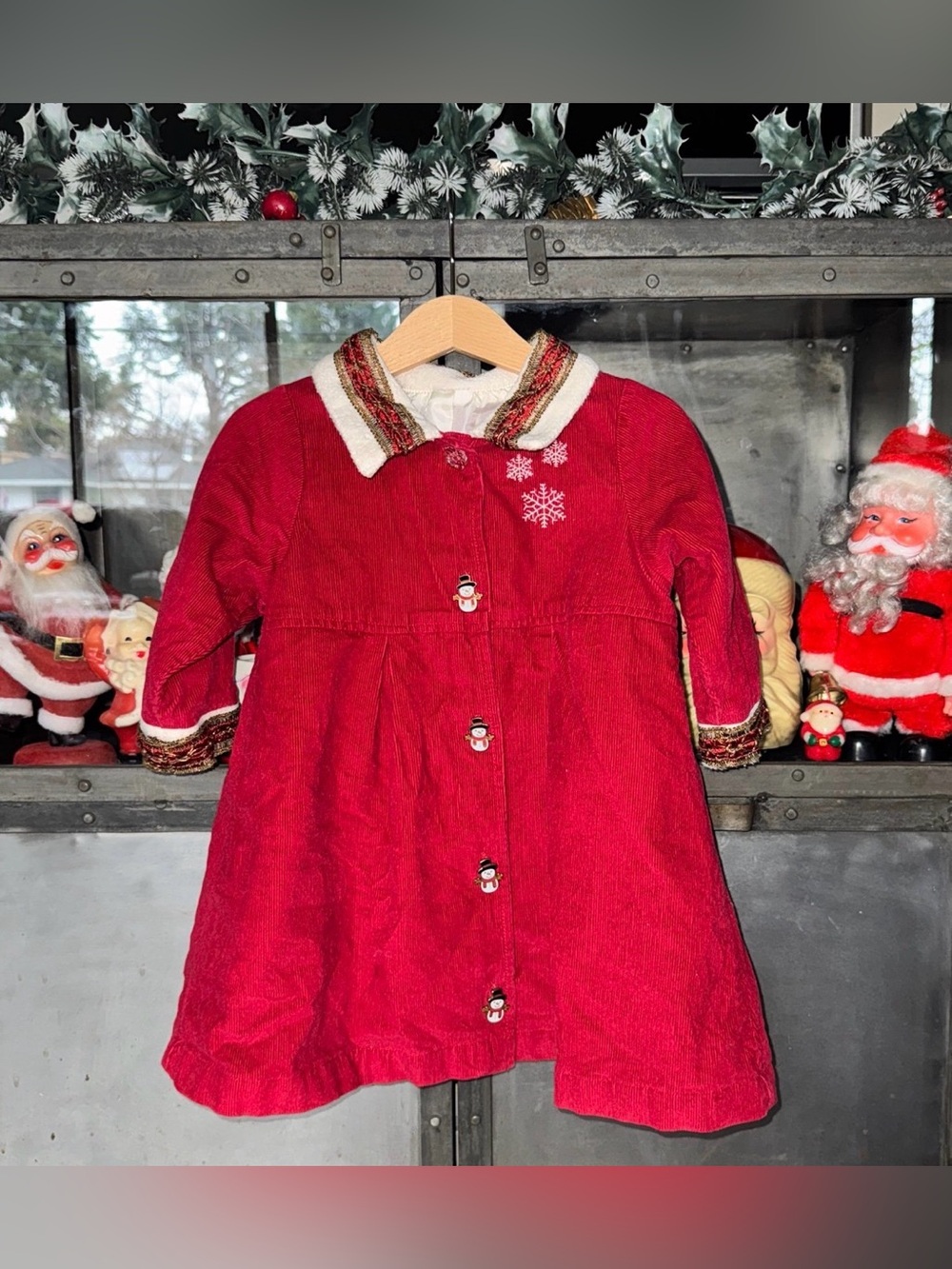 HTF Vintage Y2K Hanna Andersson Holiday Girls Corduroy dress size 2-3T